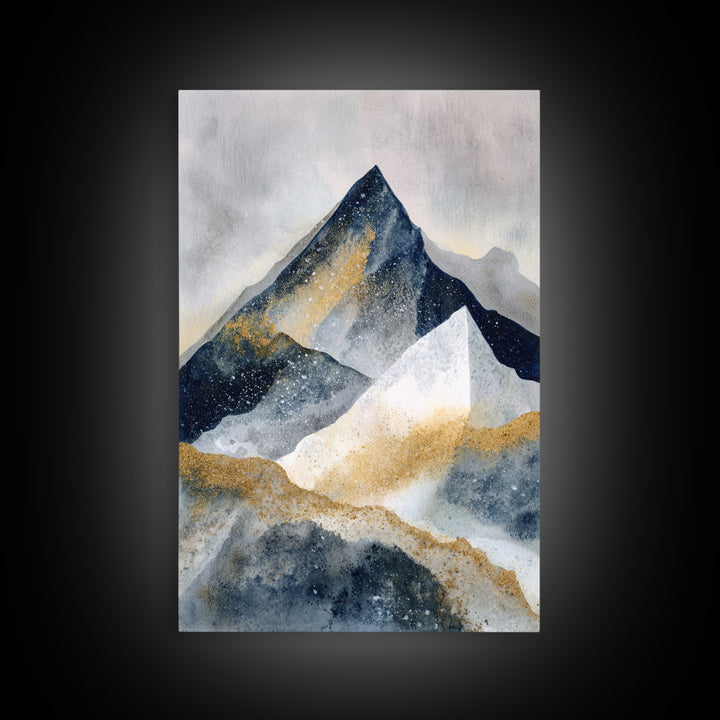Ink Wash Mountain Symbolizing Stability Framed Canvas Print, Law Office Art, Washington Dc Art, Office Decor, Fine Art, Counsel, LOA-2x3-100