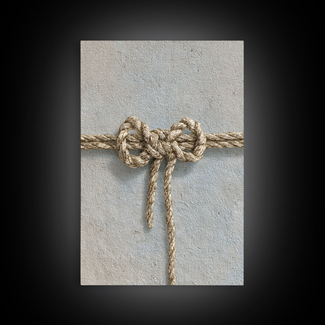 Gold Thread Knot Symbolizing Resolution Framed Canvas Print, Law Office Art, Home Decor, Office Decor, Abstract Art, Counsel, LOA-2x3-2