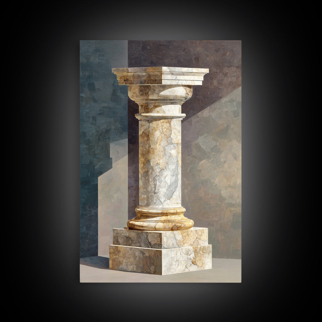 Marble Courthouse Column Study Without Building Scene Canvas Print, Law Office Art, Office Decor, Watercolor Art, Counsel, LOA-2x3-35
