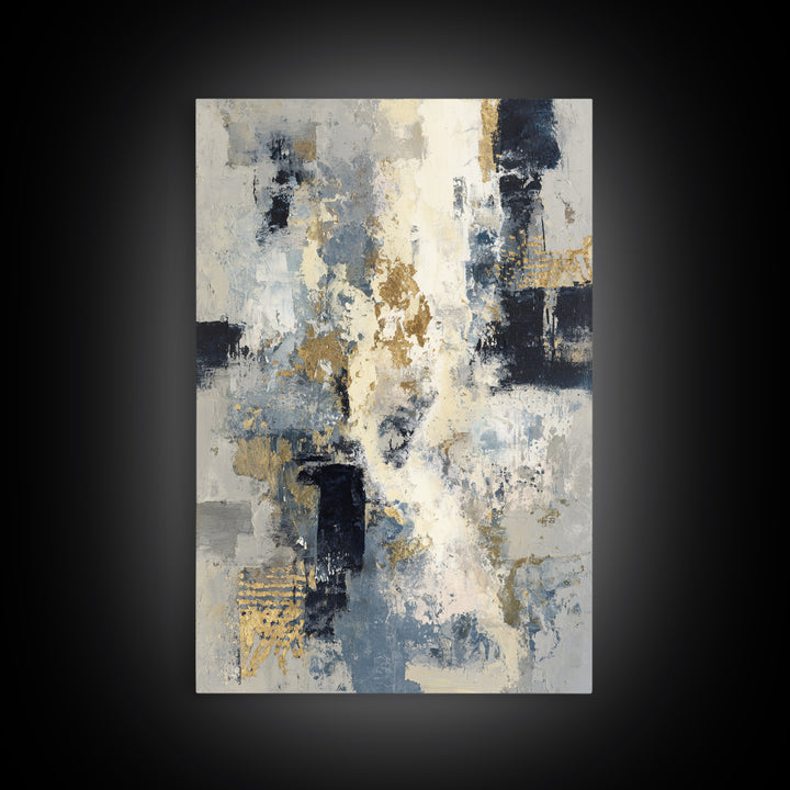 Abstract Navy and Gold Composition for Authority Canvas Print, Law Office Art, Office Wall Decor, Office Decor, Counsel, LOA-2x3-36