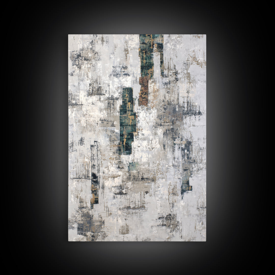 Deep Green and Walnut Toned Abstract Canvas Print, Law Office Art, Luxury Decor, Office Decor, Abstract Art, Counsel, LOA-2x3-5