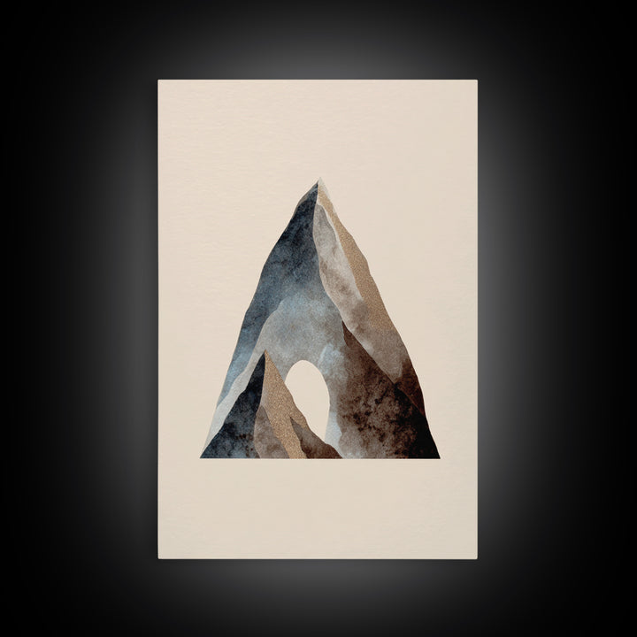 Ink Wash Mountain Symbolizing Stability Framed Canvas Print, Law Office Art, Lawyer Office Decor, Office Decor, Counsel, LOA-2x3-52