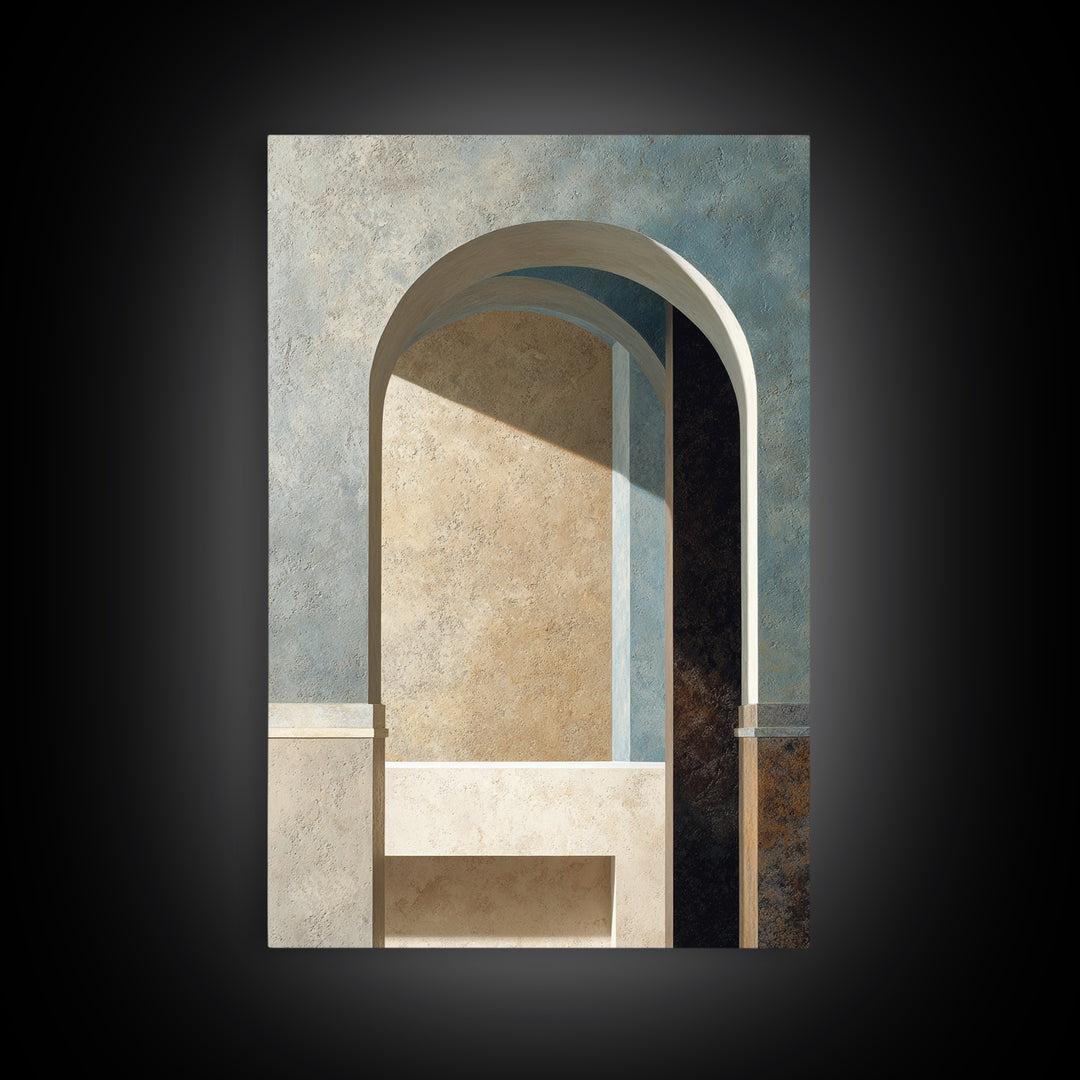 Architectural Arch and Column Abstraction Canvas Print, Law Office Art, Textured Painting, Office Decor, Fine Art, Counsel, LOA-2x3-70