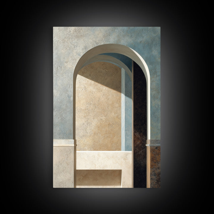 Architectural Arch and Column Abstraction Canvas Print, Law Office Art, Textured Painting, Office Decor, Fine Art, Counsel, LOA-2x3-70