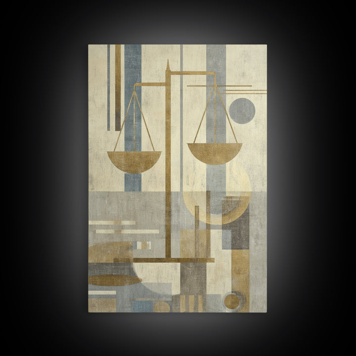 Classical Scales of Justice Canvas Print, Law Office Art, Office Decor, Oil Painting, Counsel, Therapy Office Decor, LOA-2x3-81