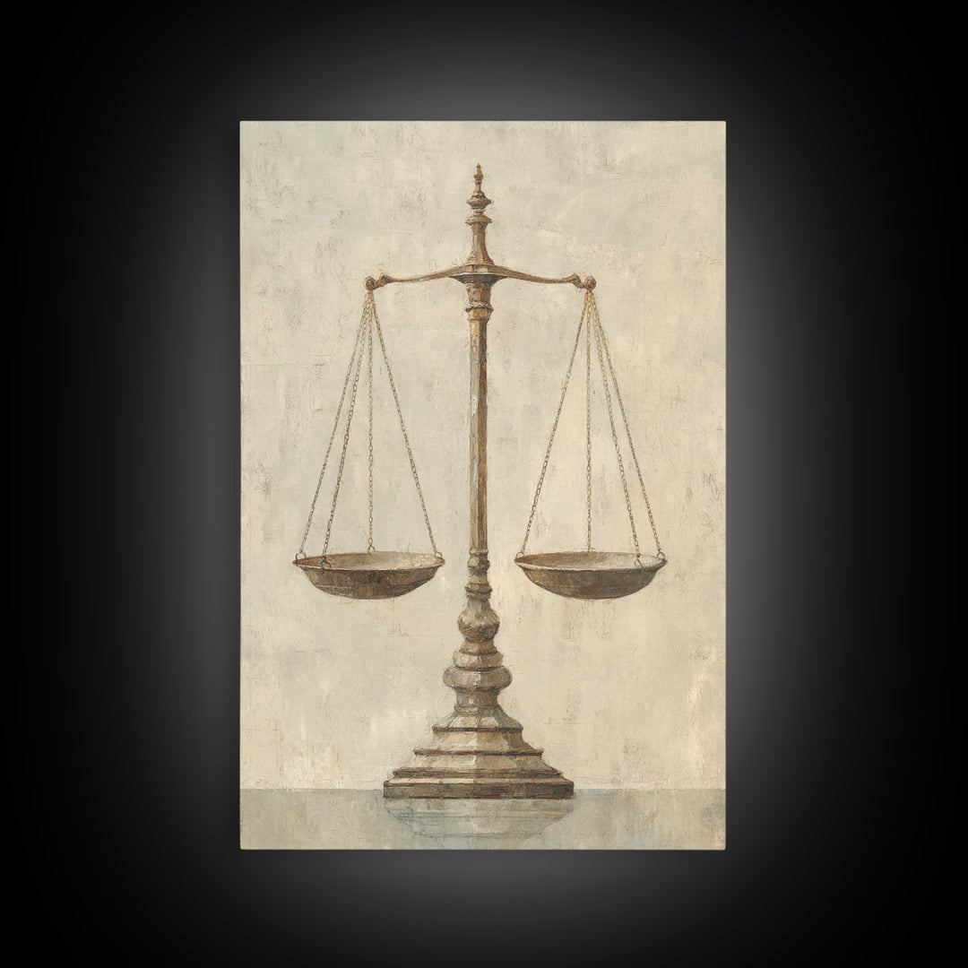Classical Scales of Justice Canvas Print, Law Office Art, Art Print, Office Decor, Counsel, Printable Art, Office Wall Art, LOA-2x3-9