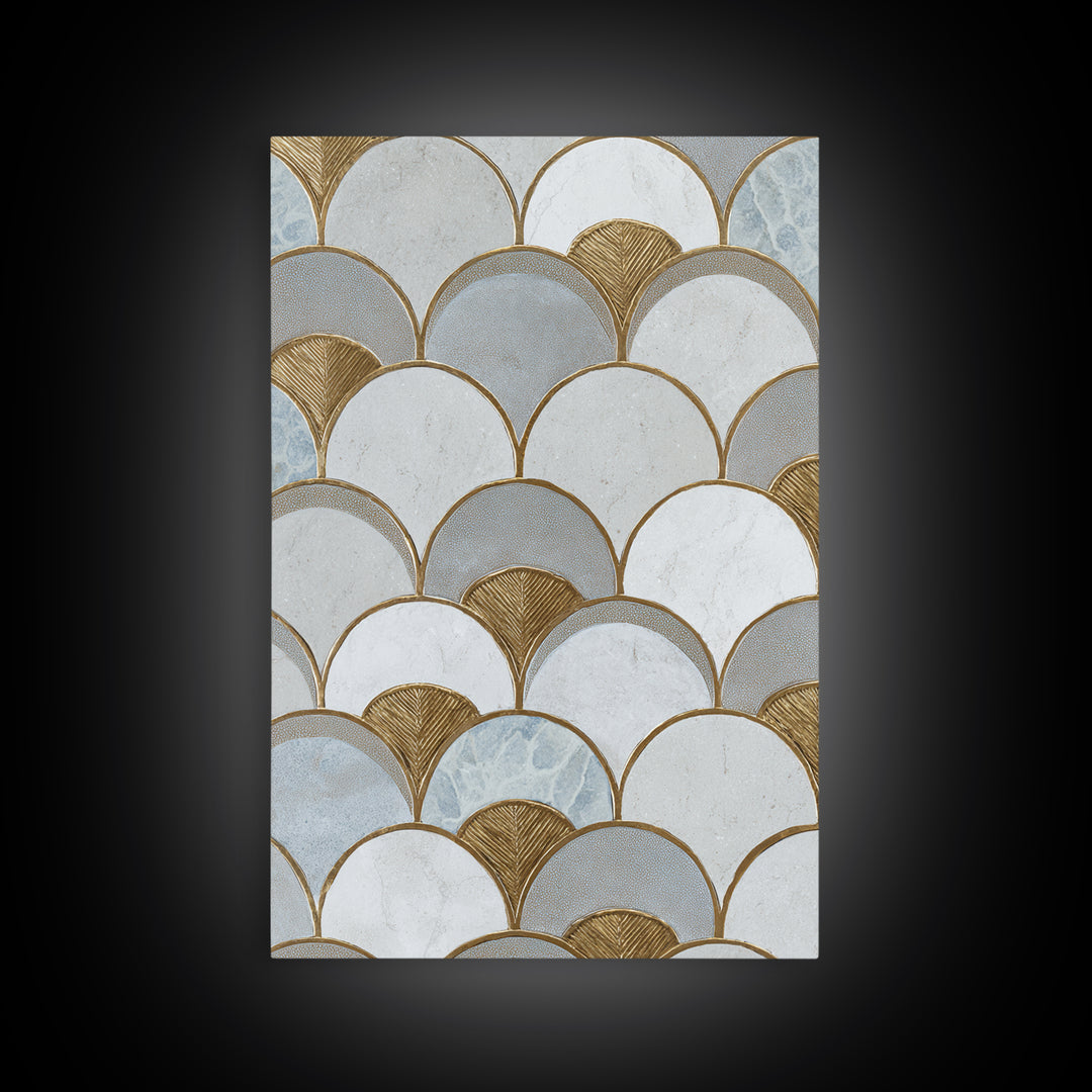 Minimal Line Drawing of Scales and Laurel Framed Canvas Print, Law Office Art, Wall Decor, Office Decor, Fine Art, Counsel, LOA-2x3-90