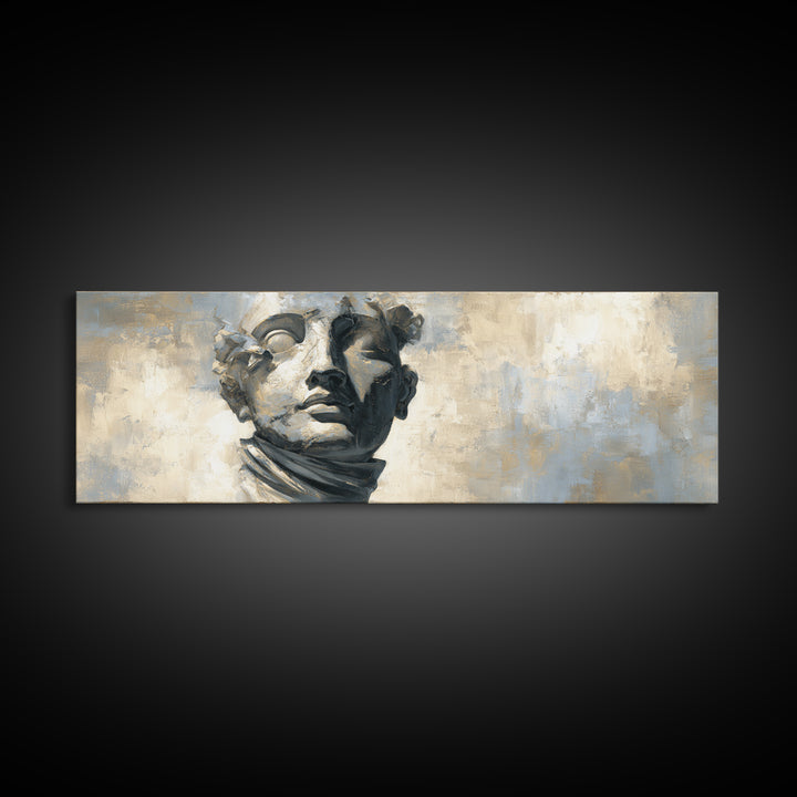 Classical Statue Bust Canvas Print, Law Office Art, Therapy Office Decor, Office Decor, Fine Art, Counsel, Home Decor, LOA-3x1-16
