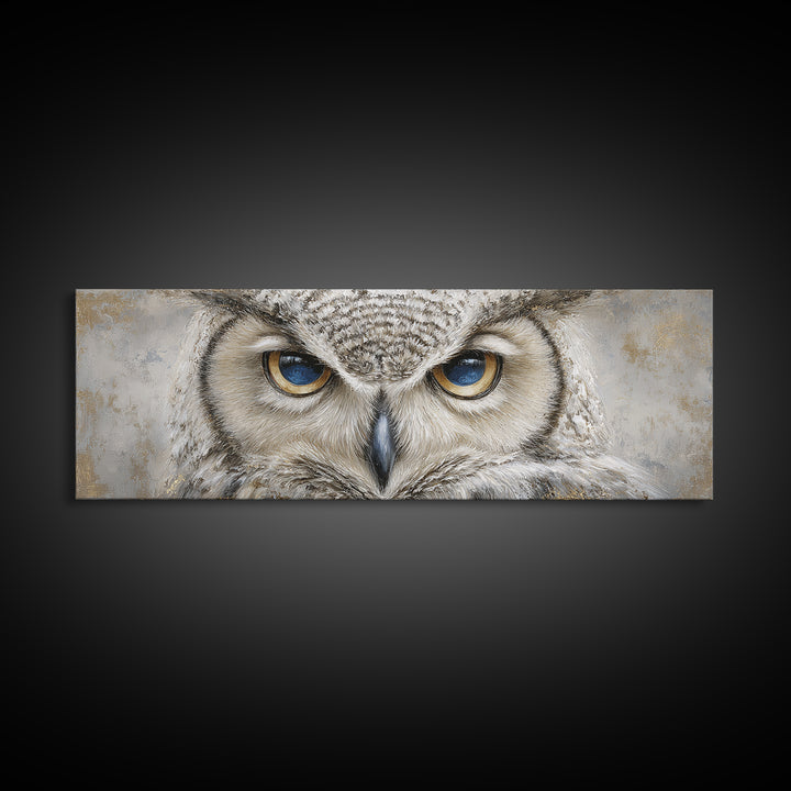 Owl Portrait Representing Wisdom Canvas Print, Law Office Art, Office Wall Art, Office Decor, Fine Art, Counsel, Butterfly Art, LOA-3x1-33