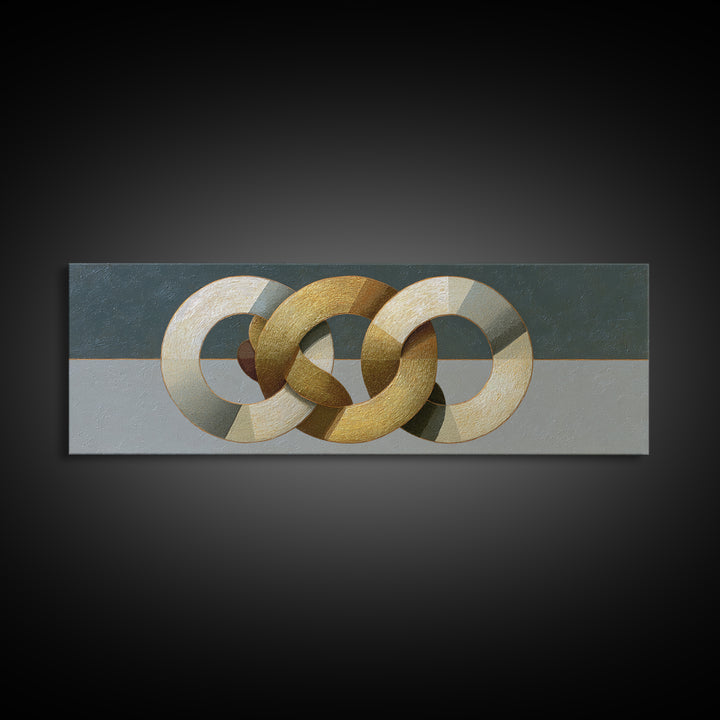 Gold Thread Knot Symbolizing Resolution Canvas Print, Law Office Art, Painting, Office Decor, Abstract Art, Counsel, Floral Art, LOA-3x1-34