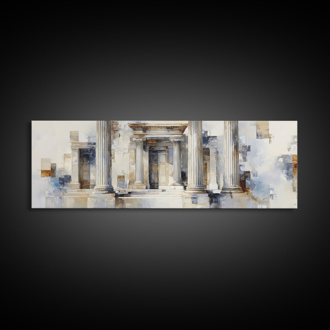 Marble Courthouse Column Study Without Building Scene Canvas Print, Law Office Art, Digital Prints, Office Decor, Counsel, LOA-3x1-67