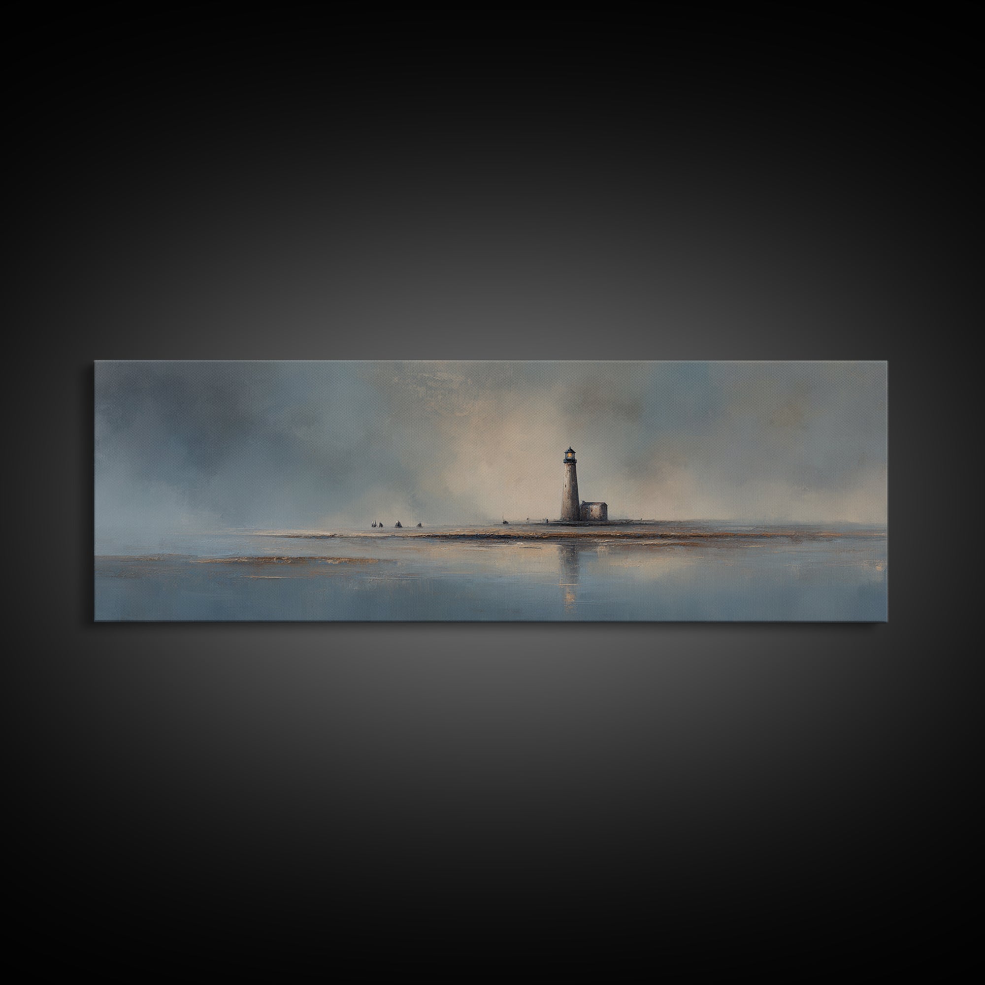 Stormy Landscape with Lighthouse as Guidance Metaphor Canvas Print, Law Office Art, Gallery Decor, Office Decor, Counsel, LOA-3x1-99