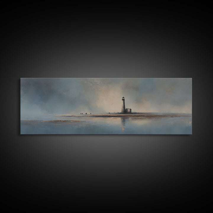 Stormy Landscape with Lighthouse as Guidance Metaphor Canvas Print, Law Office Art, Gallery Decor, Office Decor, Counsel, LOA-3x1-99
