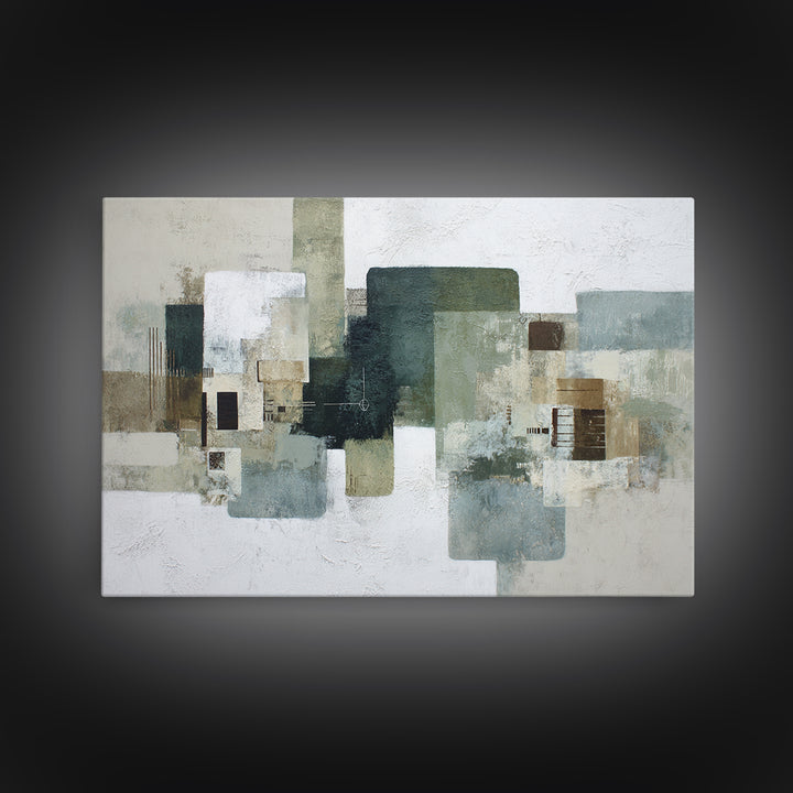 Deep Green and Walnut Toned Abstract Canvas Print, Law Office Art, Printable, Office Decor, Abstract Art, Counsel, LOA-3x2-1
