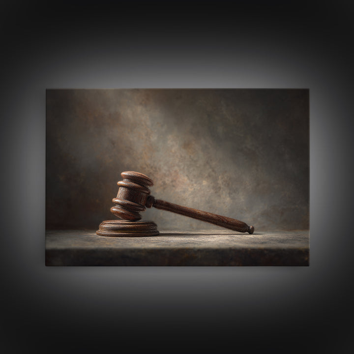 Classic Gavel Still Life Canvas Print, Law Office Art, Office Wall Art, Office Decor, Fine Art, Counsel, Butterfly Art, LOA-3x2-17