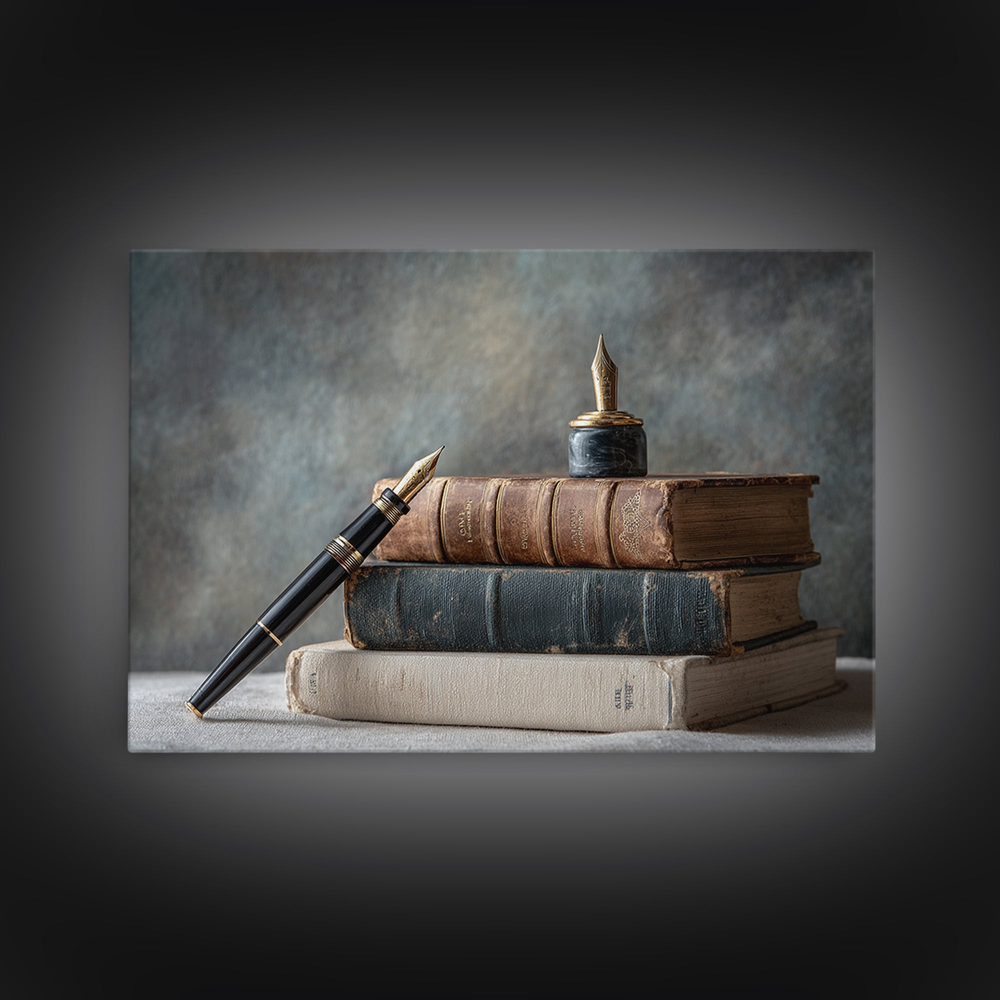 Dignified Law Books and Fountain Pen Still Canvas Print, Law Office Art, Poster Print, Office Decor, Fine Art, Counsel, LOA-3x2-30