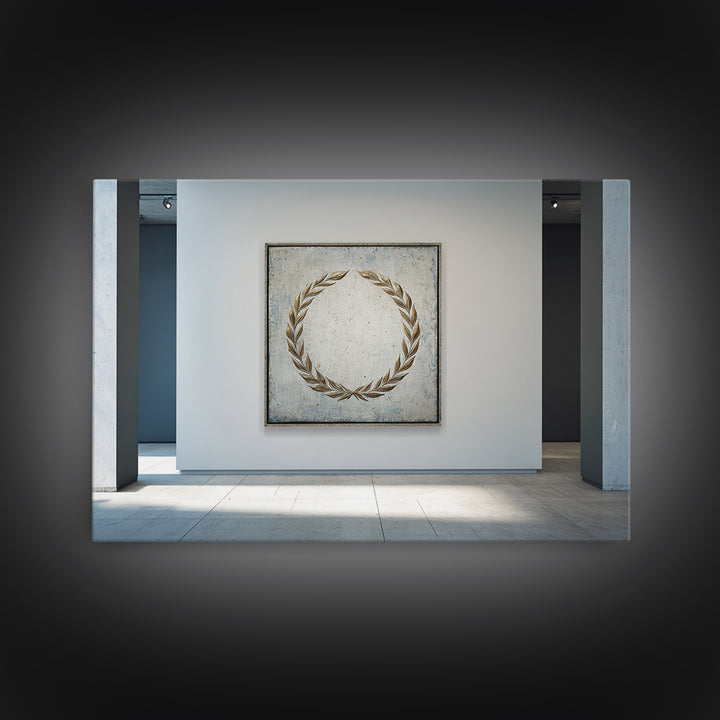 Roman Laurel Wreath Framed Canvas Print, Law Office Art, Office Wall Art, Office Decor, Fine Art, Counsel, Butterfly Art, LOA-3x2-36