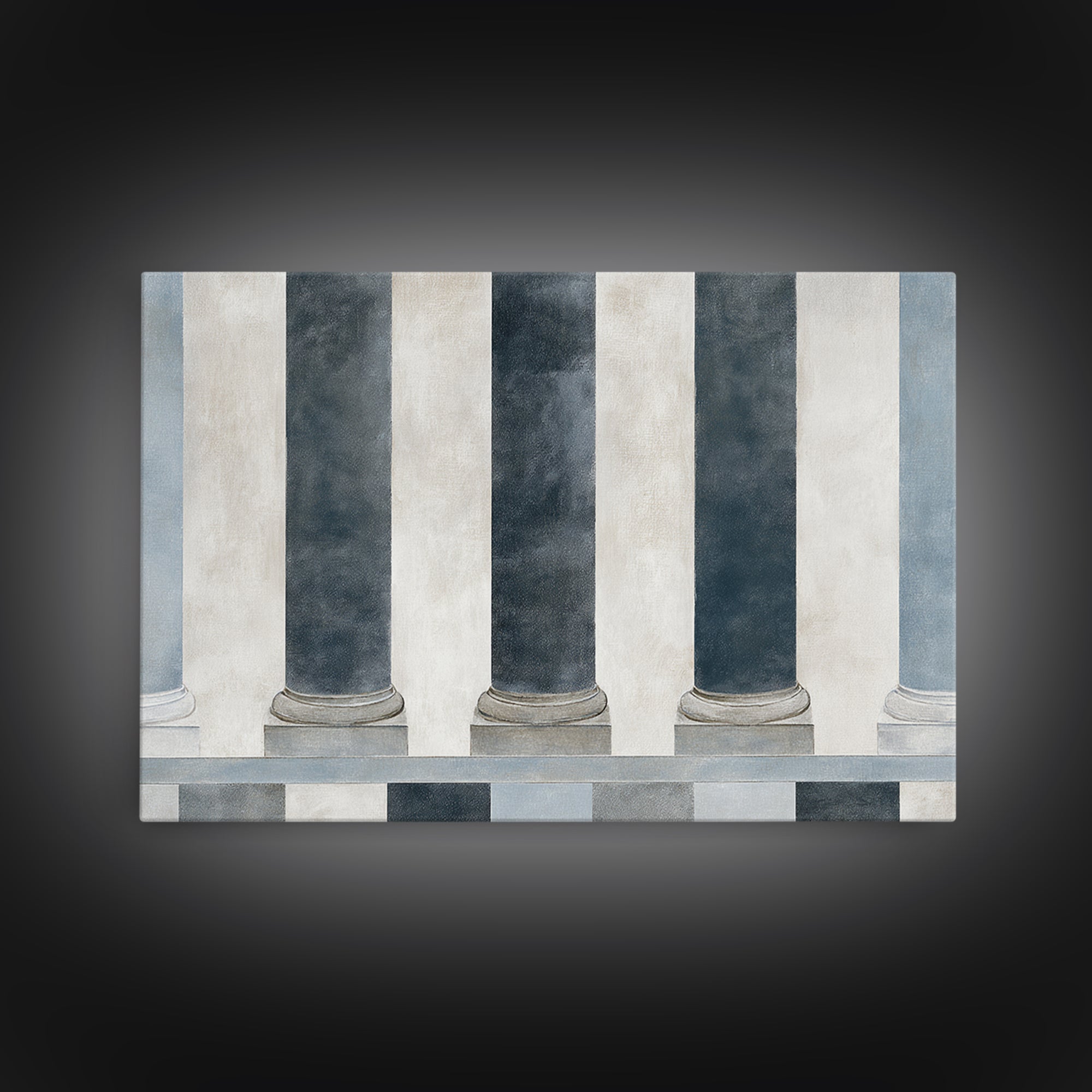 Black and White Courthouse Step Pattern as Canvas Print, Law Office Art, Modern Wall Decor, Office Decor, Abstract Art, Counsel, LOA-3x2-43
