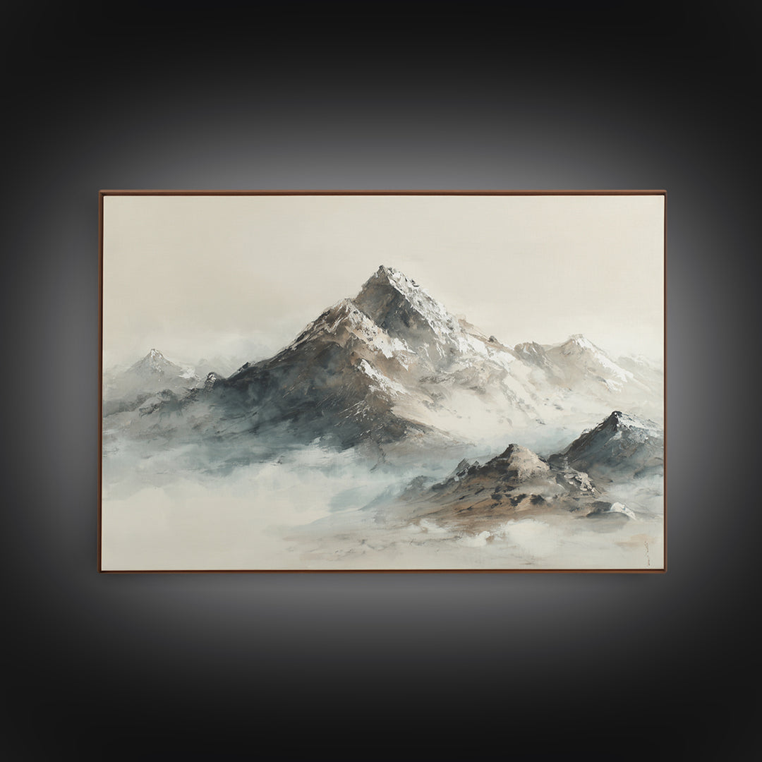 Ink Wash Mountain Symbolizing Stability Canvas Print, Law Office Art, Metal Wall Decor, Office Decor, Fine Art, Counsel, LOA-3x2-48