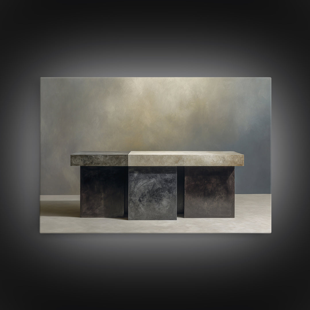 Dark Academia Desk Still Life Without Readable Canvas Print, Law Office Art, Office Art, Office Decor, Oil Painting, Counsel, LOA-3x2-61