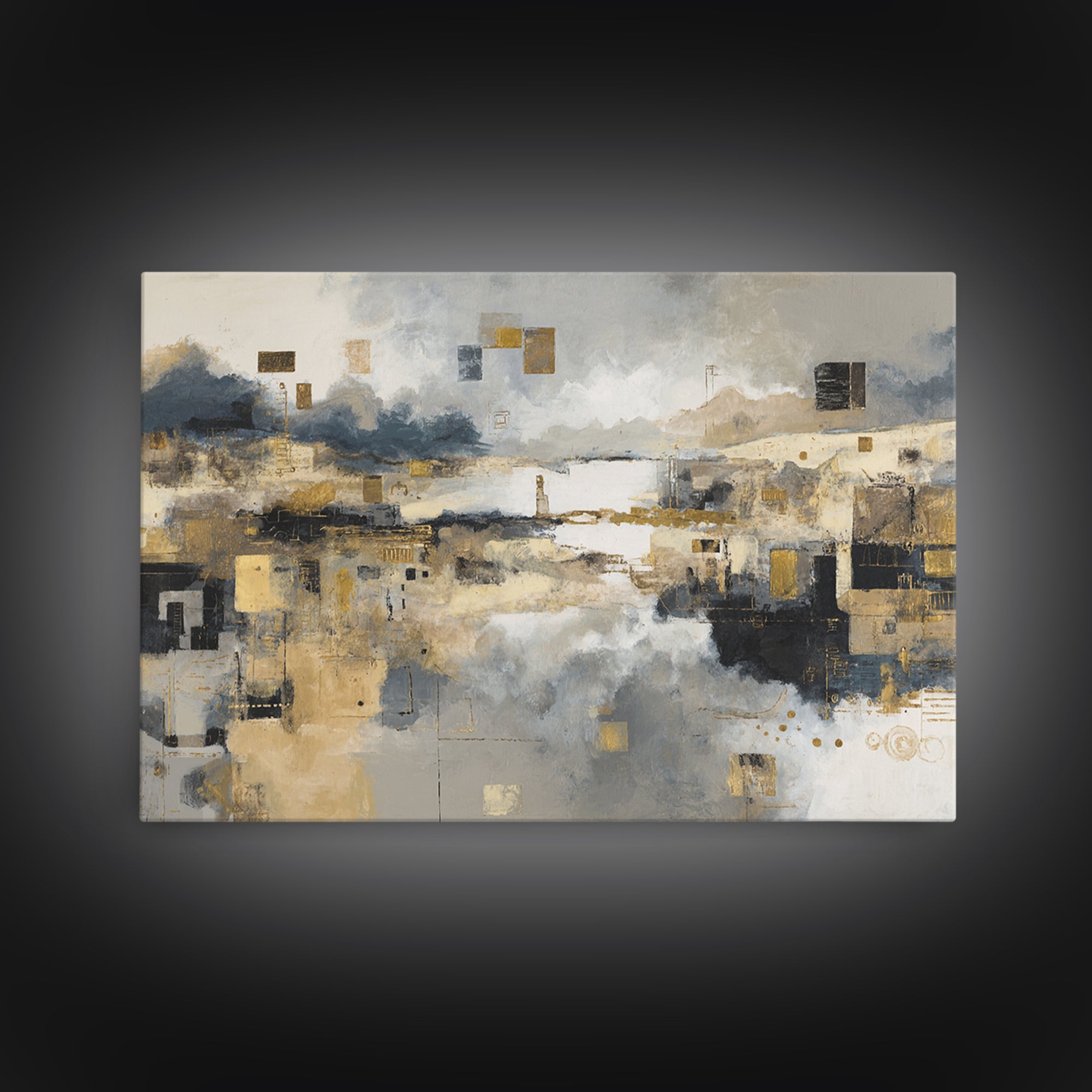 Stormy Landscape with Lighthouse as Guidance Metaphor Canvas Print, Law Office Art, Contemporary Art, Office Decor, Counsel, LOA-3x2-63