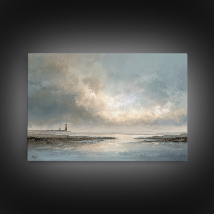 Stormy Landscape with Lighthouse as Guidance Metaphor Canvas Print, Law Office Art, Butterfly Art, Office Decor, Counsel, LOA-3x2-87