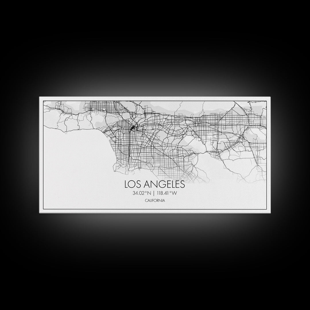 Los Angeles City Map, California Map, Map Art, Modern Art, Wall Art, Canvas Art, Tiny House Décor, Rustic Wall Art, Wanderlust Gift, Prints