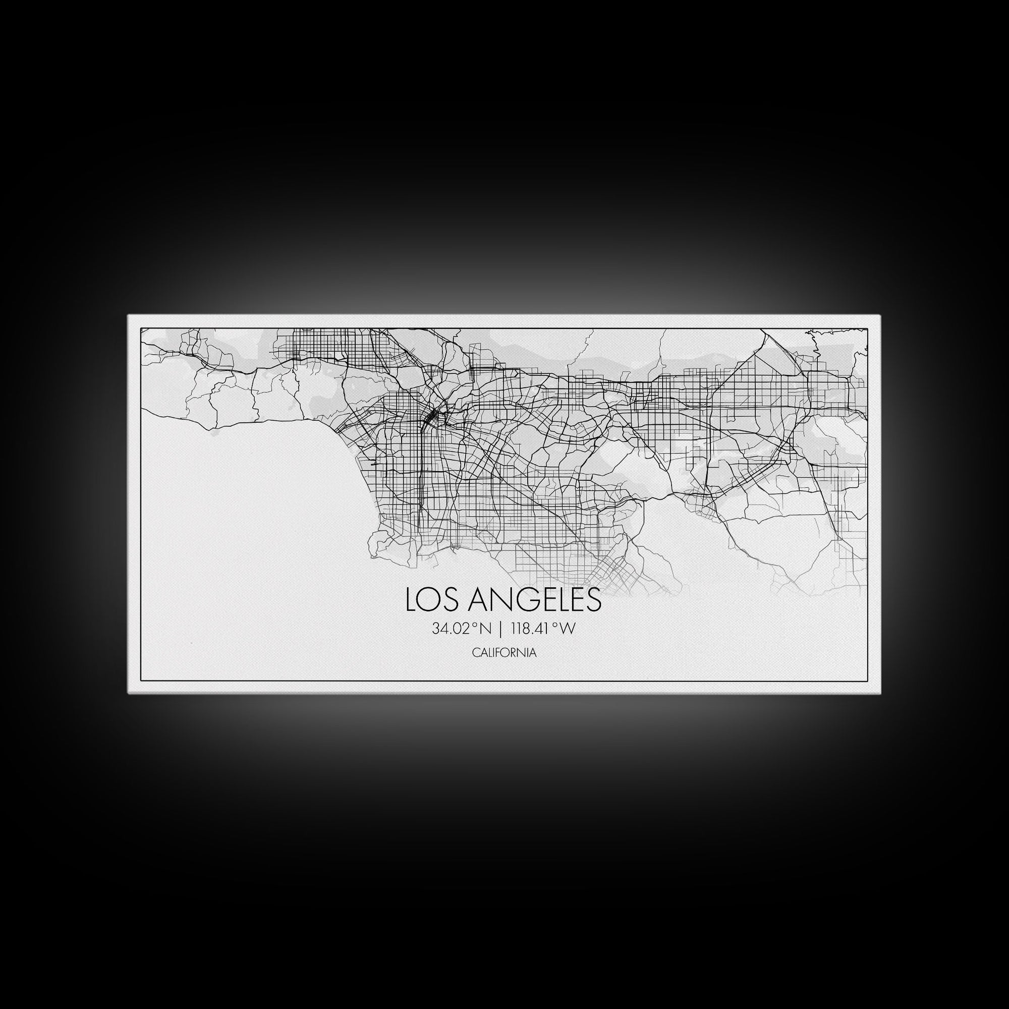 Los Angeles City Map, California Map, Map Art, Modern Art, Wall Art, Canvas Art, Tiny House Décor, Rustic Wall Art, Wanderlust Gift, Prints
