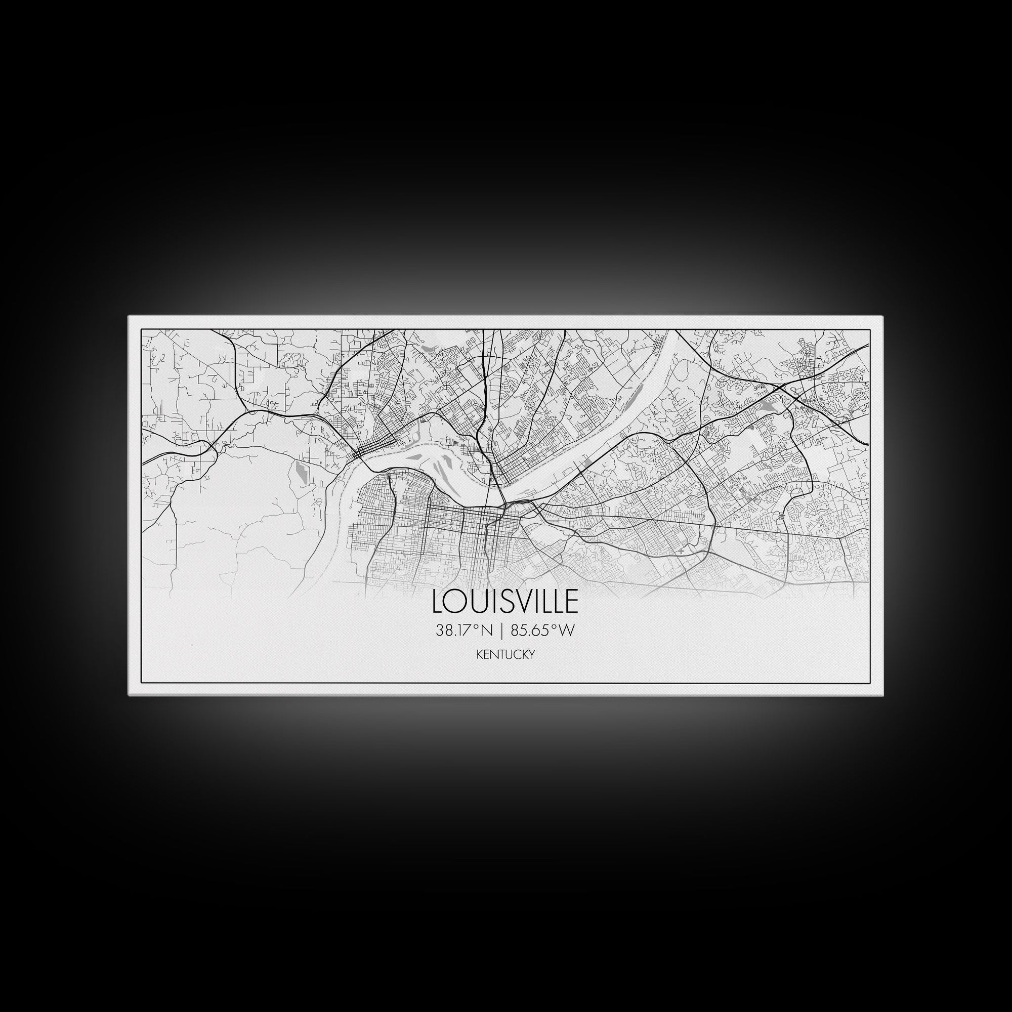 Louisville City Map, Kentucky Map, Map Art, Modern Art, Wall Art, Canvas Art, Aesthetic Room Décor, Wall Art Home Décor, Birthday Gift