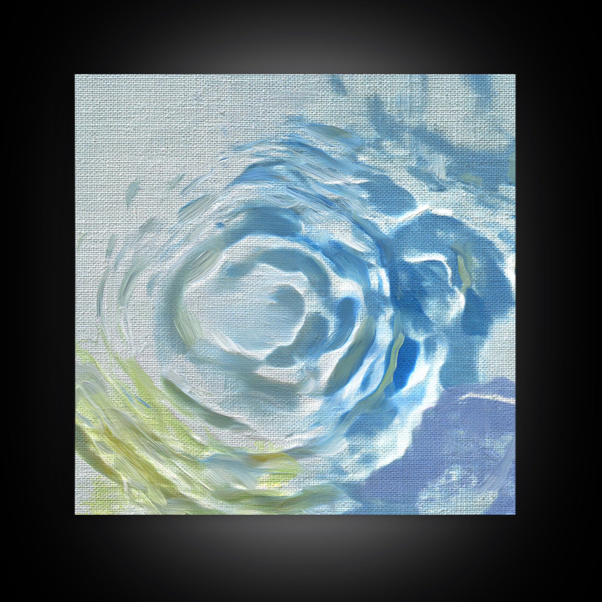 Clean Blue Water Ripple Abstraction Canvas Print, Laundry Room Art, Retro Wall Art, Living Room Decor, Abstract Art, Clean, LRA-1x1-18