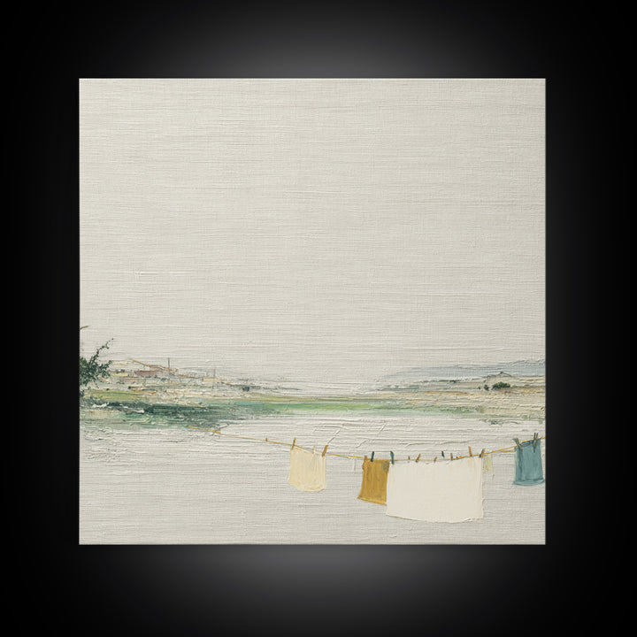 Fresh Air Meadow Landscape for Clean Mood Framed Canvas Print, Laundry Room Art, Wall Art Print, Living Room Decor, Clean, LRA-1x1-47