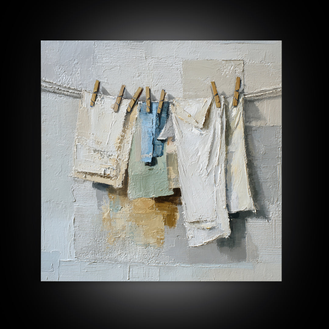 Linen Texture Abstract Canvas Print, Laundry Room Art, Custom Wall Art, Living Room Decor, Abstract Art, Clean, Modern Decor, LRA-1x1-60