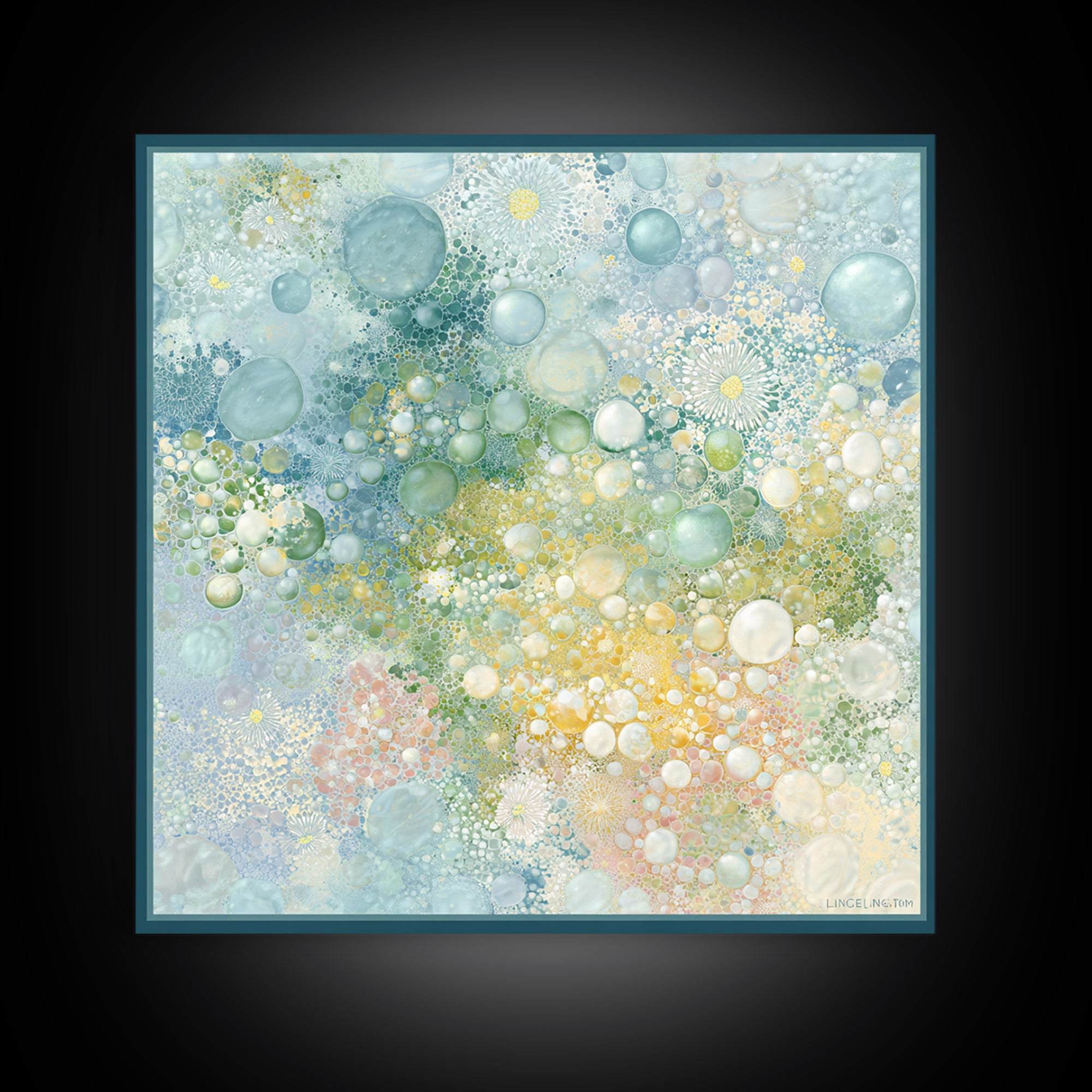 Abstract Suds and Bubbles Framed Canvas Print, Laundry Room Art, Downloadable Art, Living Room Decor, Fine Art, Clean, LRA-1x1-70