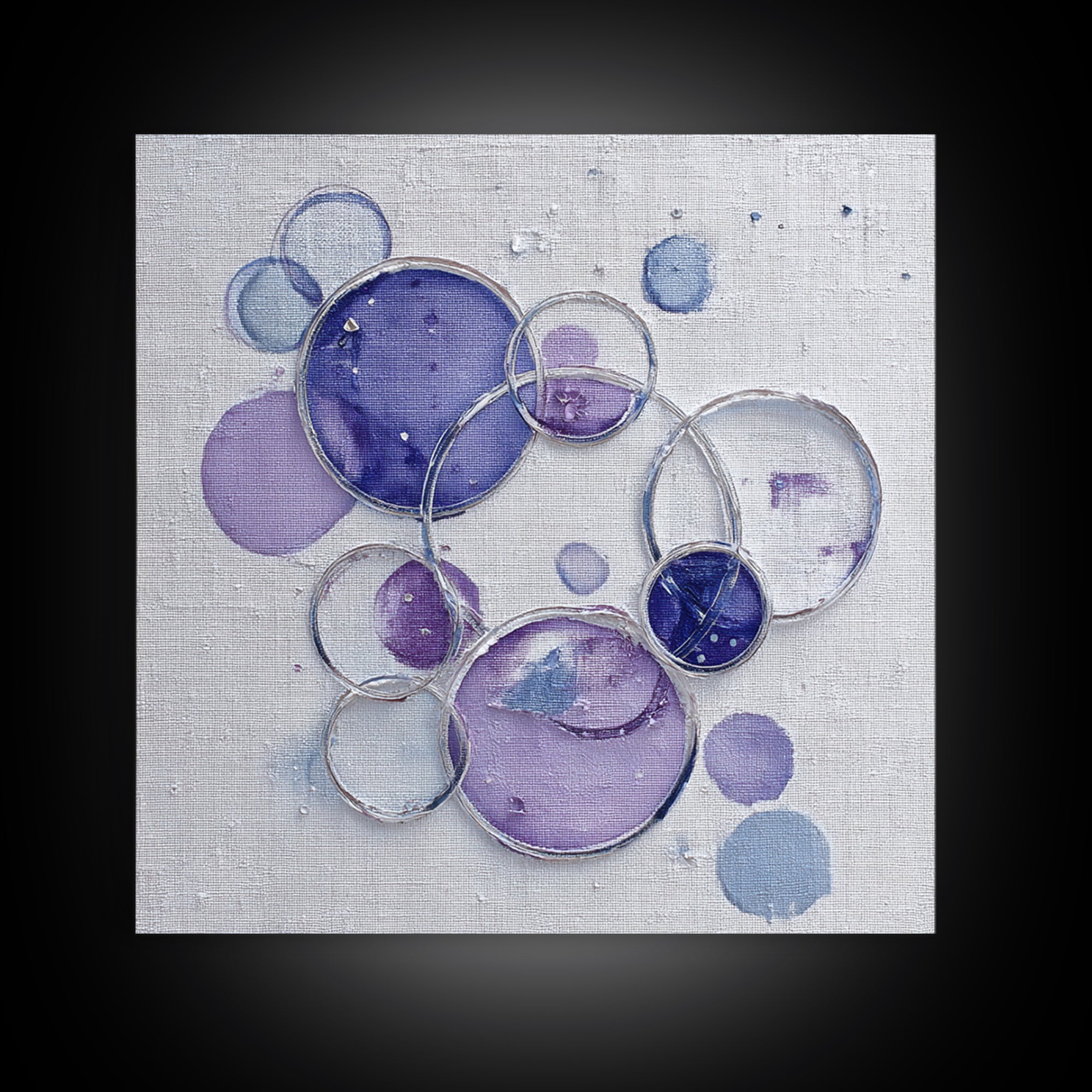 Soap Bubbles Rendered as Playful Abstract Circles Canvas Print, Laundry Room Art, Gallery Decor, Living Room Decor, Clean, LRA-1x1-78