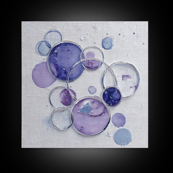 Soap Bubbles Rendered as Playful Abstract Circles Canvas Print, Laundry Room Art, Gallery Decor, Living Room Decor, Clean, LRA-1x1-78