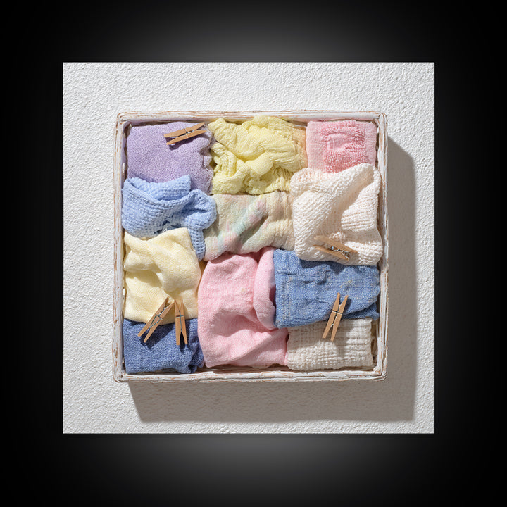 Basket of Folded Towels Canvas Print, Laundry Room Art, Modern Decor, Living Room Decor, Fine Art, Clean, Wall Decor, LRA-1x1-86