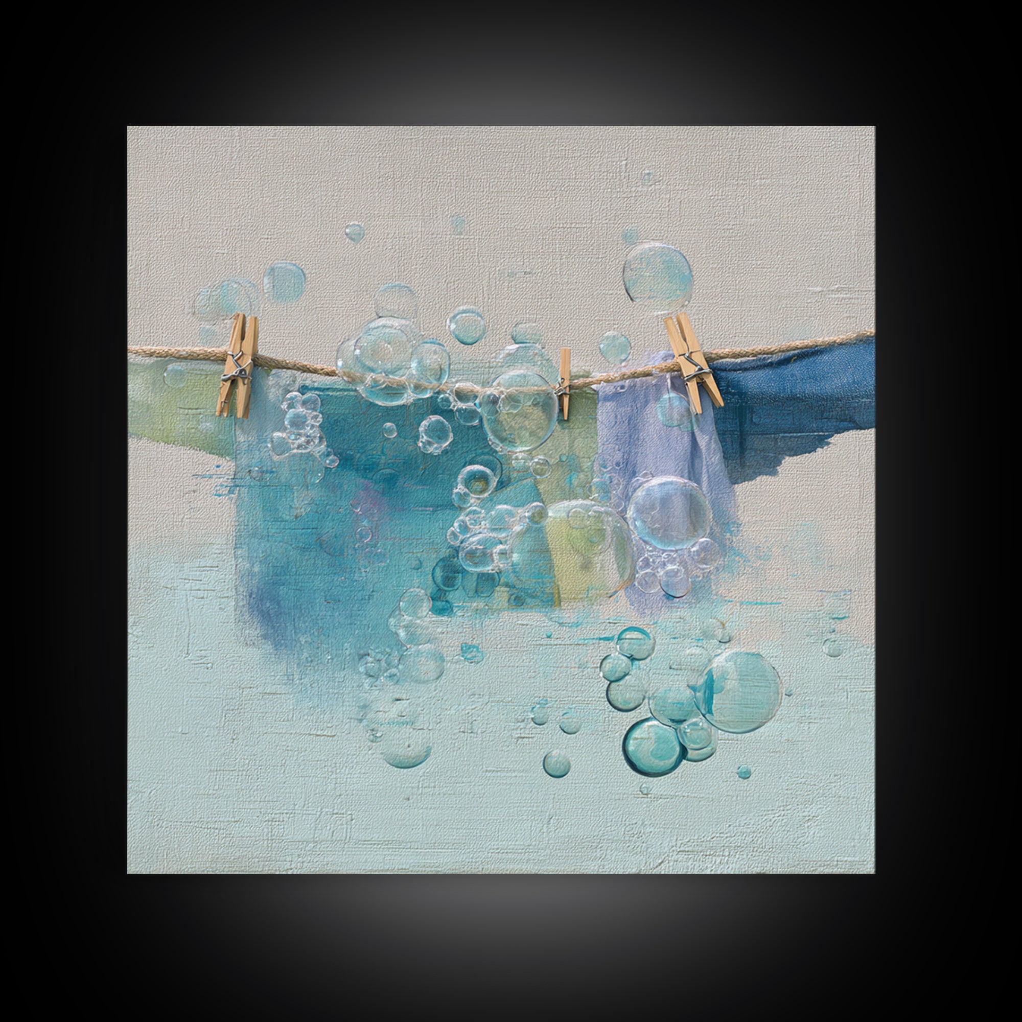 Abstract Suds and Bubbles Canvas Print, Laundry Room Art, Digital Art Print, Living Room Decor, Abstract Art, Clean, LRA-1x1-94