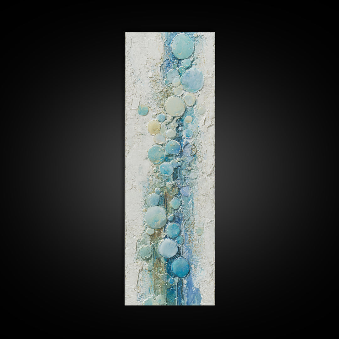Abstract Suds and Bubbles Framed Canvas Print, Laundry Room Art, Gallery Wall Prints, Living Room Decor, Abstract Art, Clean, LRA-1x3-34