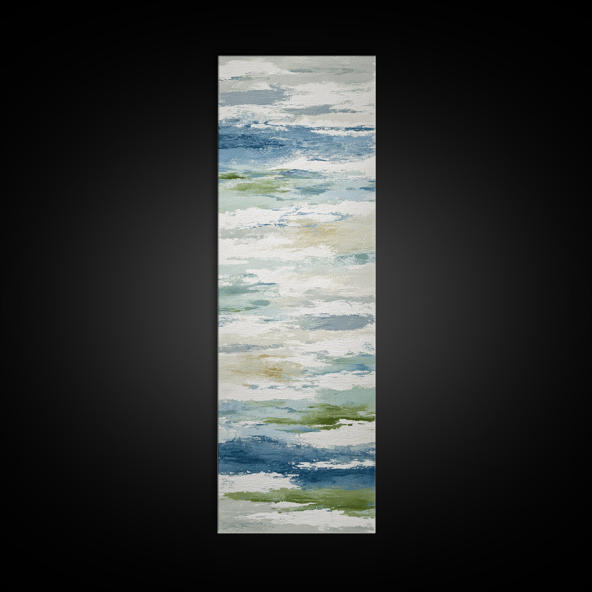 Clean Blue Water Ripple Abstraction Framed Canvas Print, Laundry Room Art, Living Room Decor, Abstract Art, Clean, LRA-1x3-54