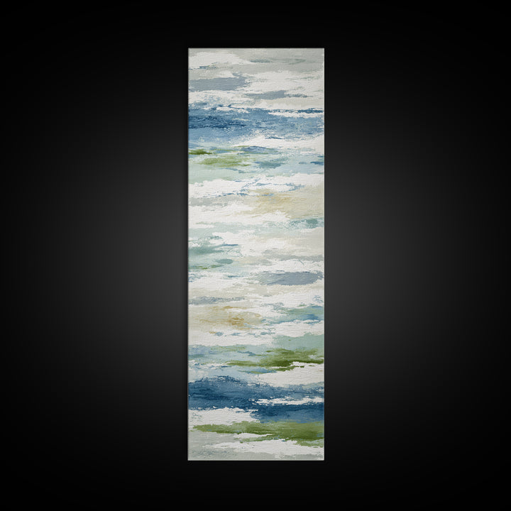 Clean Blue Water Ripple Abstraction Framed Canvas Print, Laundry Room Art, Living Room Decor, Abstract Art, Clean, LRA-1x3-54
