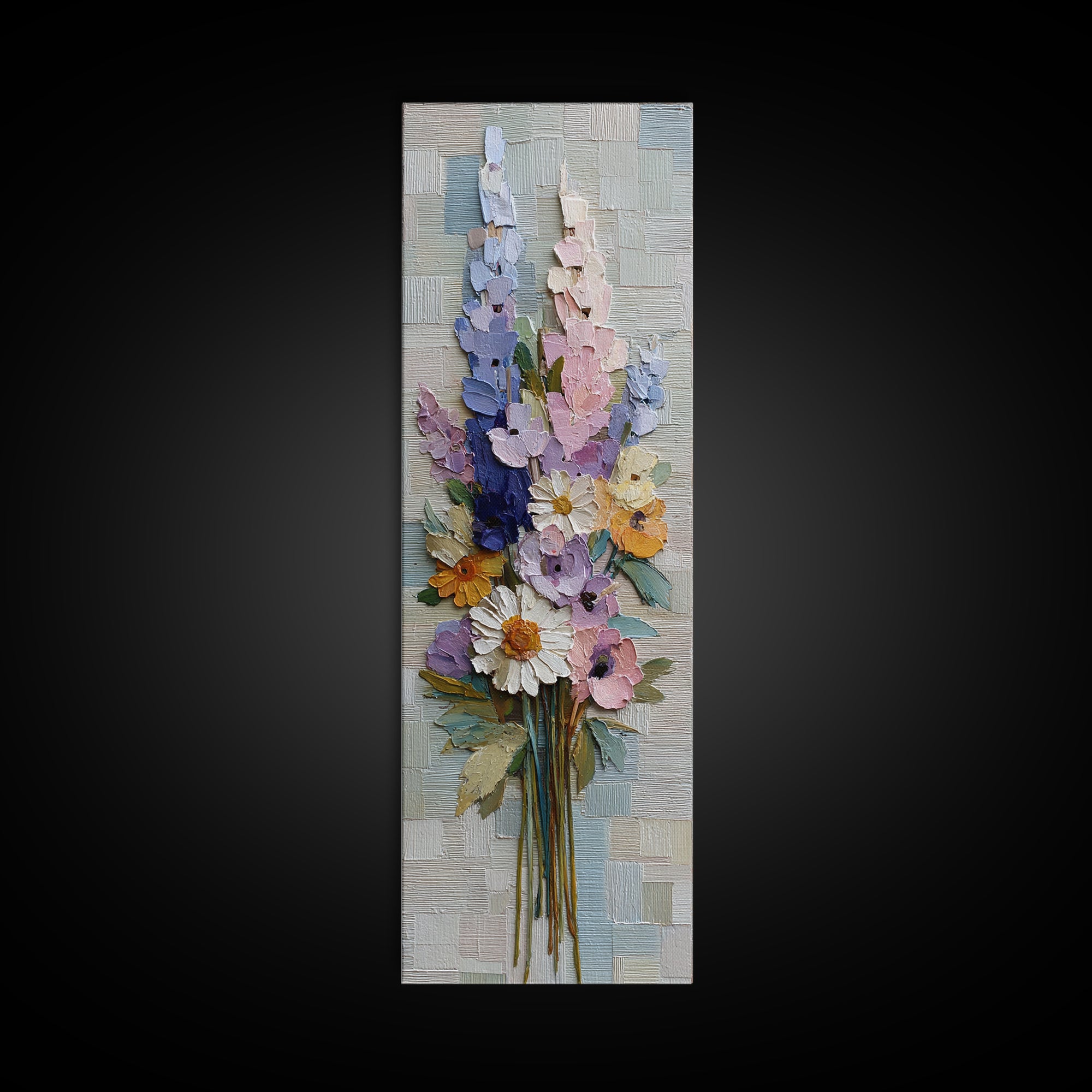 Clothespin Bouquet in Folk Art Style Canvas Print, Laundry Room Art, Digital Print, Living Room Decor, Fine Art, Clean, LRA-1x3-56