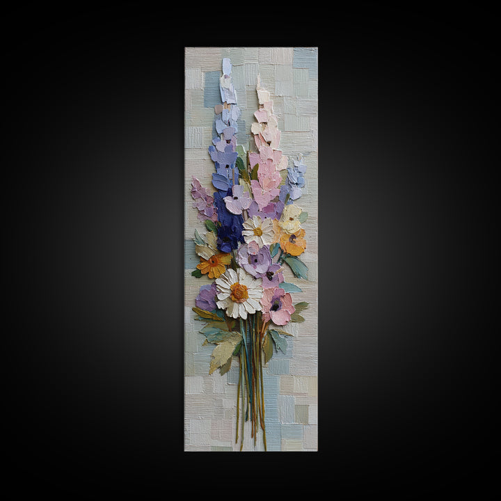 Clothespin Bouquet in Folk Art Style Canvas Print, Laundry Room Art, Digital Print, Living Room Decor, Fine Art, Clean, LRA-1x3-56