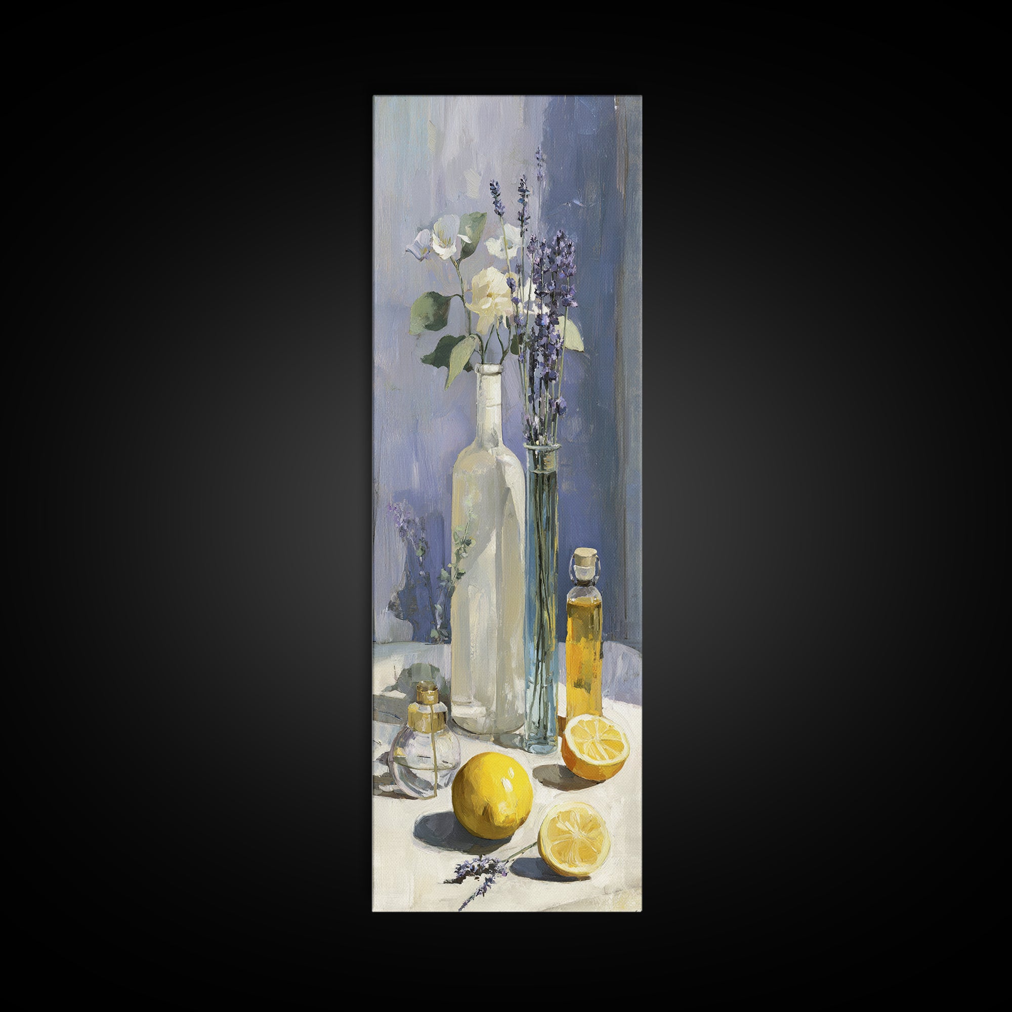 Lemon and Clean Linen Still Life Canvas Print, Laundry Room Art, Laundry Room Decor, Living Room Decor, Abstract Art, Clean, LRA-1x3-63