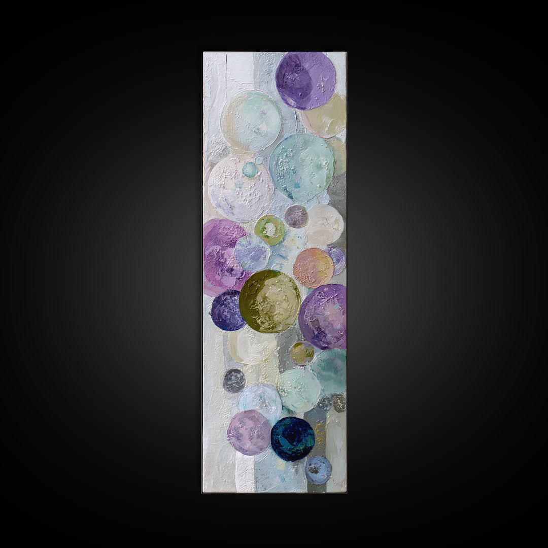 Soap Bubbles Rendered as Playful Abstract Circles Canvas Print, Laundry Room Art, Modern Decor, Living Room Decor, Clean, LRA-1x3-66