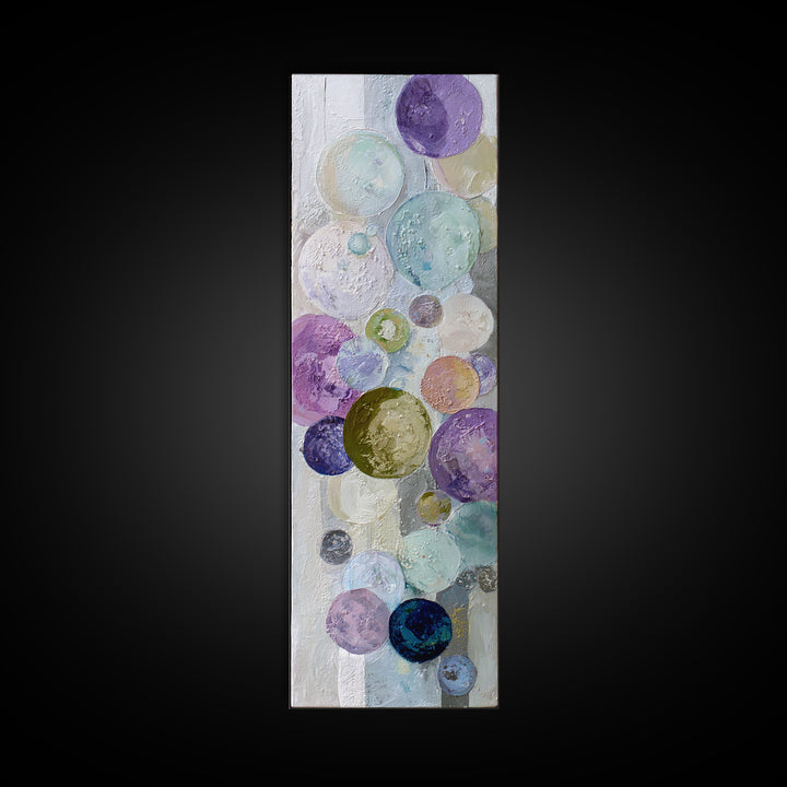 Soap Bubbles Rendered as Playful Abstract Circles Canvas Print, Laundry Room Art, Modern Decor, Living Room Decor, Clean, LRA-1x3-66