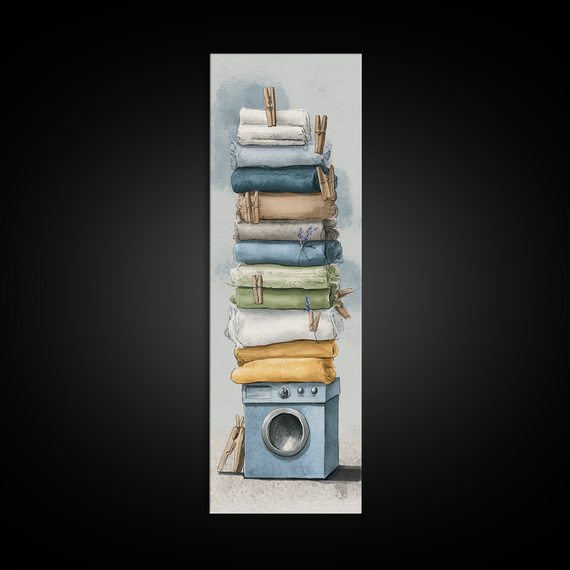Washing Machine Icon Graphic Without Text Framed Canvas Print, Laundry Room Art, Apartment Wall Art, Living Room Decor, Clean, LRA-1x3-70