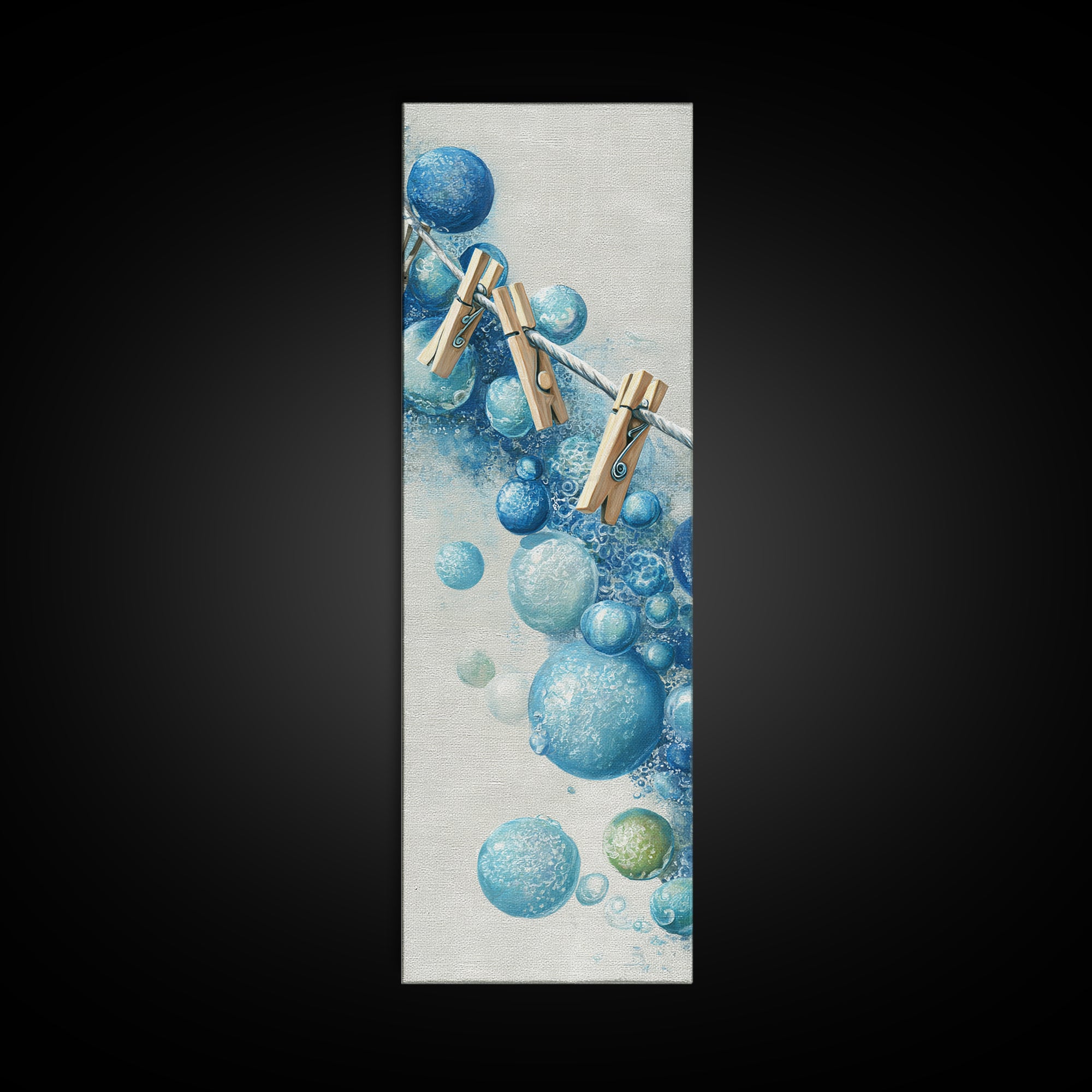 Abstract Suds and Bubbles Canvas Print, Laundry Room Art, Gallery Decor, Living Room Decor, Fine Art, Clean, Contemporary Art, LRA-1x3-82