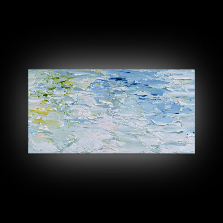 Clean Blue Water Ripple Abstraction Framed Canvas Print, Laundry Room Art, Fine Art Print, Living Room Decor, Abstract Art, LRA-2x1-14