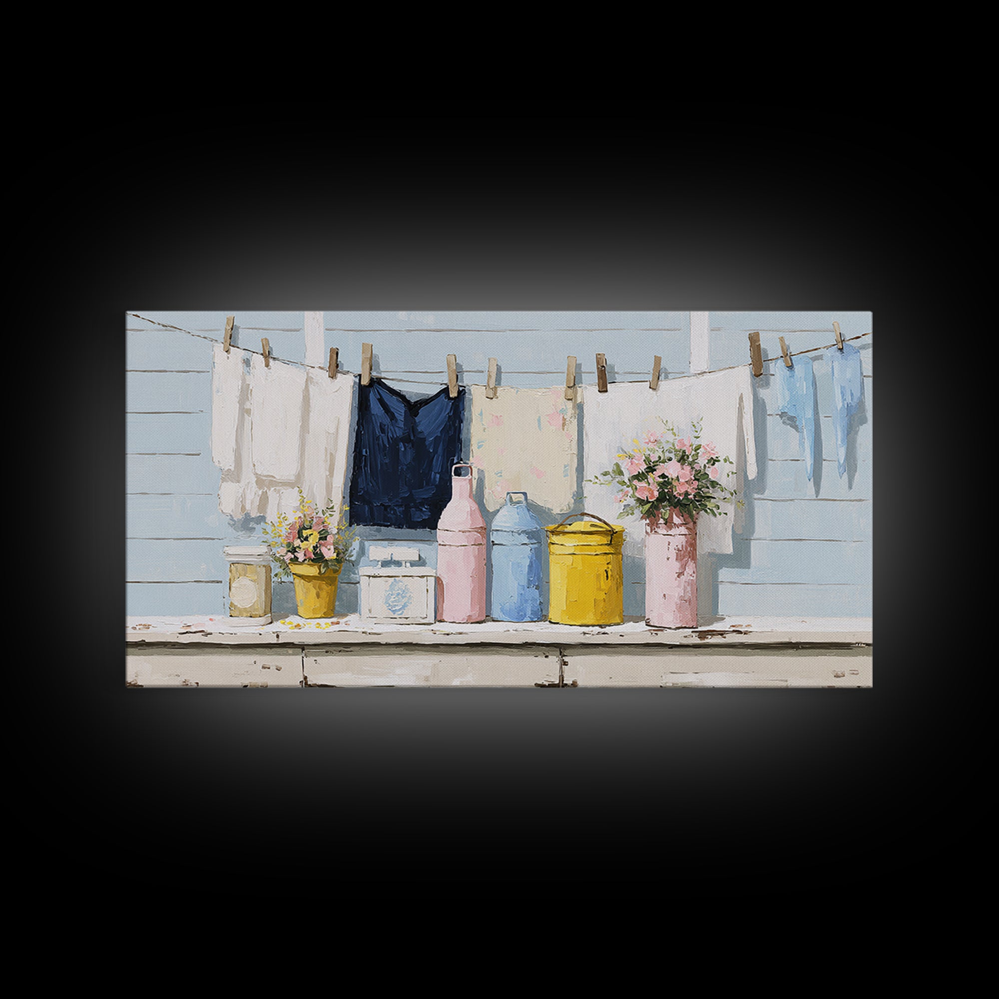Farmhouse Laundry Sign Ornament Without Words Canvas Print, Laundry Room Art, Printable Wall Art, Living Room Decor, Clean, LRA-2x1-39