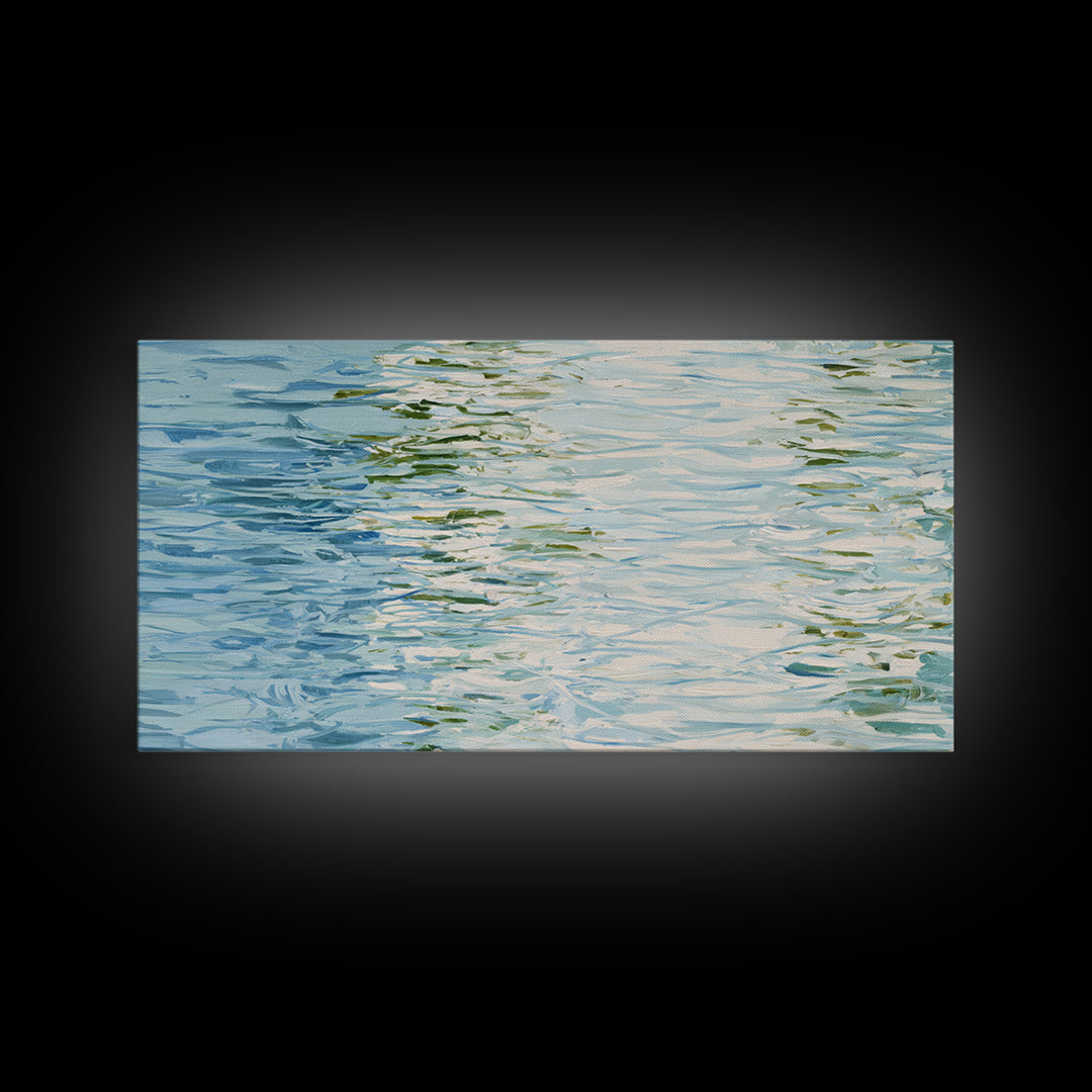 Clean Blue Water Ripple Abstraction Canvas Print, Laundry Room Art, Room Decor, Living Room Decor, Abstract Art, Clean, LRA-2x1-62